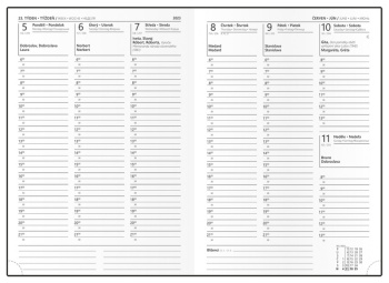 Týdenní diář - Oskar - Vivella s ražbou - A5 - moka - Káva