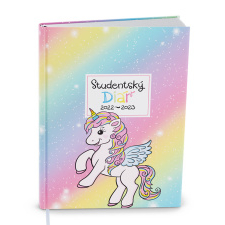Týdenní diář - Student - V8 - lamino - kapesní - Jednorožec
