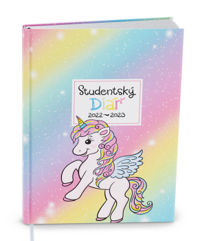 Týdenní diář - Student - V8 - lamino - kapesní - Jednorožec