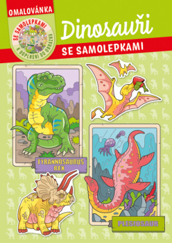 Omalovánka - A4 - se samolepkami - Dinosauři