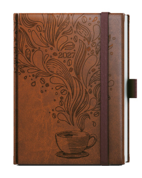 Denní diář - Adam - Vivella extra - B6 - hnědá - Káva