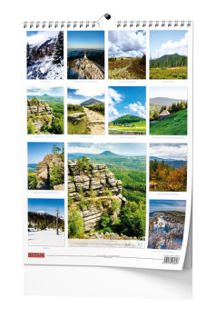 Nástěnný kalendář - Hory Čech a Moravy - A3