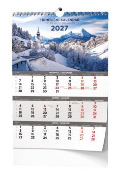 Nástěnný kalendář - Tříměsíční - A3 - Obrázkový