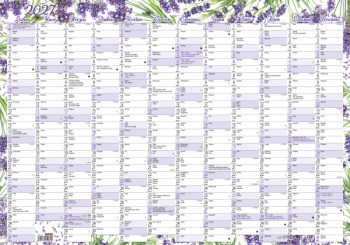 Nástěnný roční kalendář (600x420 mm) - Levandule