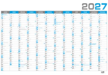 Nástěnný roční kalendář B1 - modrý