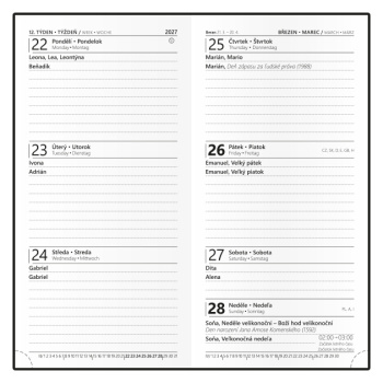 Týdenní diář - Jakub - Tora - kapesní - růžová