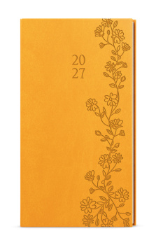 Týdenní diář - Jakub - Vivella s ražbou - kapesní - okrová - Květy