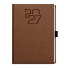 Týdenní diář - Oskar - Fabric - A5 - hnědá