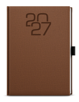 Týdenní diář - Oskar - Fabric - A5 - hnědá